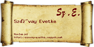 Szávay Evetke névjegykártya
